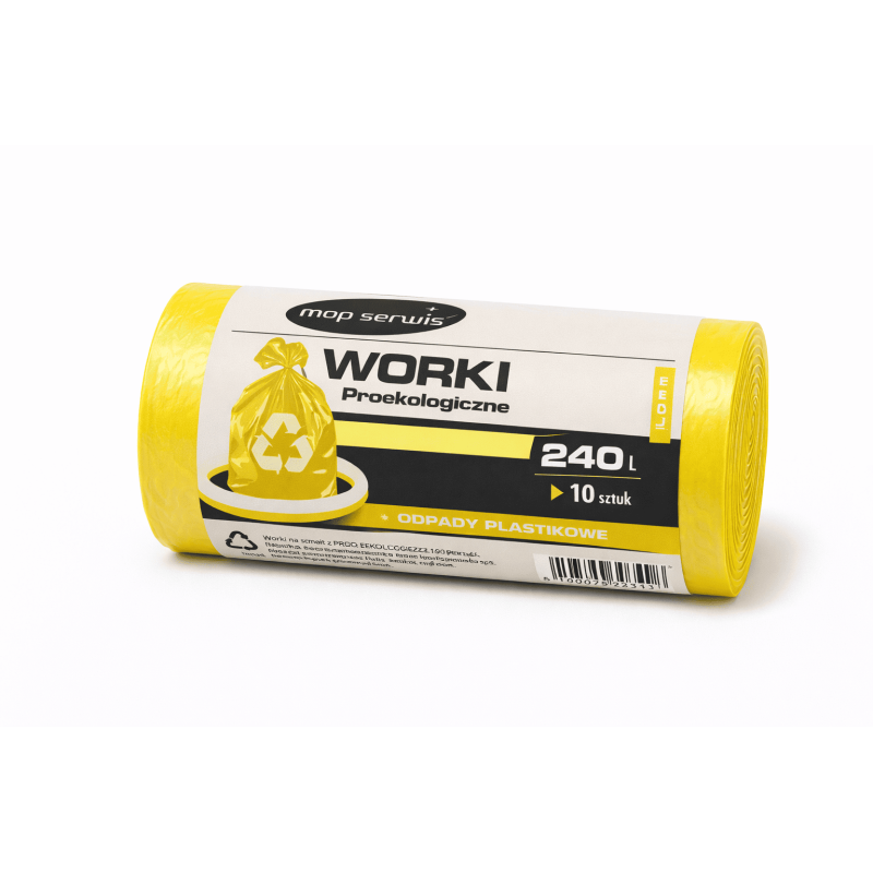 Worki na śmieci 240L LDPE Żółte 10 szt.
